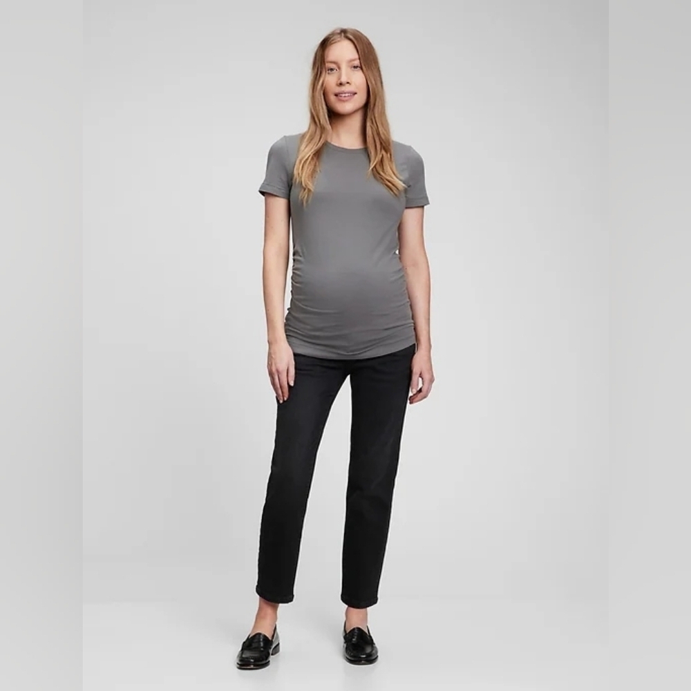 GAP Maternity True Waistband Full Panel Girlfriend Jeans Black 39/8 LONG NWT $80